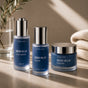 Senn Blue Face Serum, Face Cream and Hair Serum displayed together